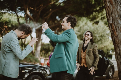 Band performing for wedding guests