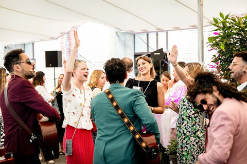 Roaming band at a luxury event