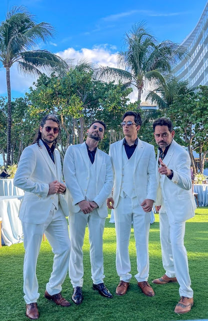 Band members in formal attire